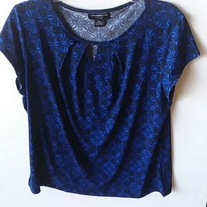 LIZ CARBONE P/XL blue Top womens FINAL PRICE